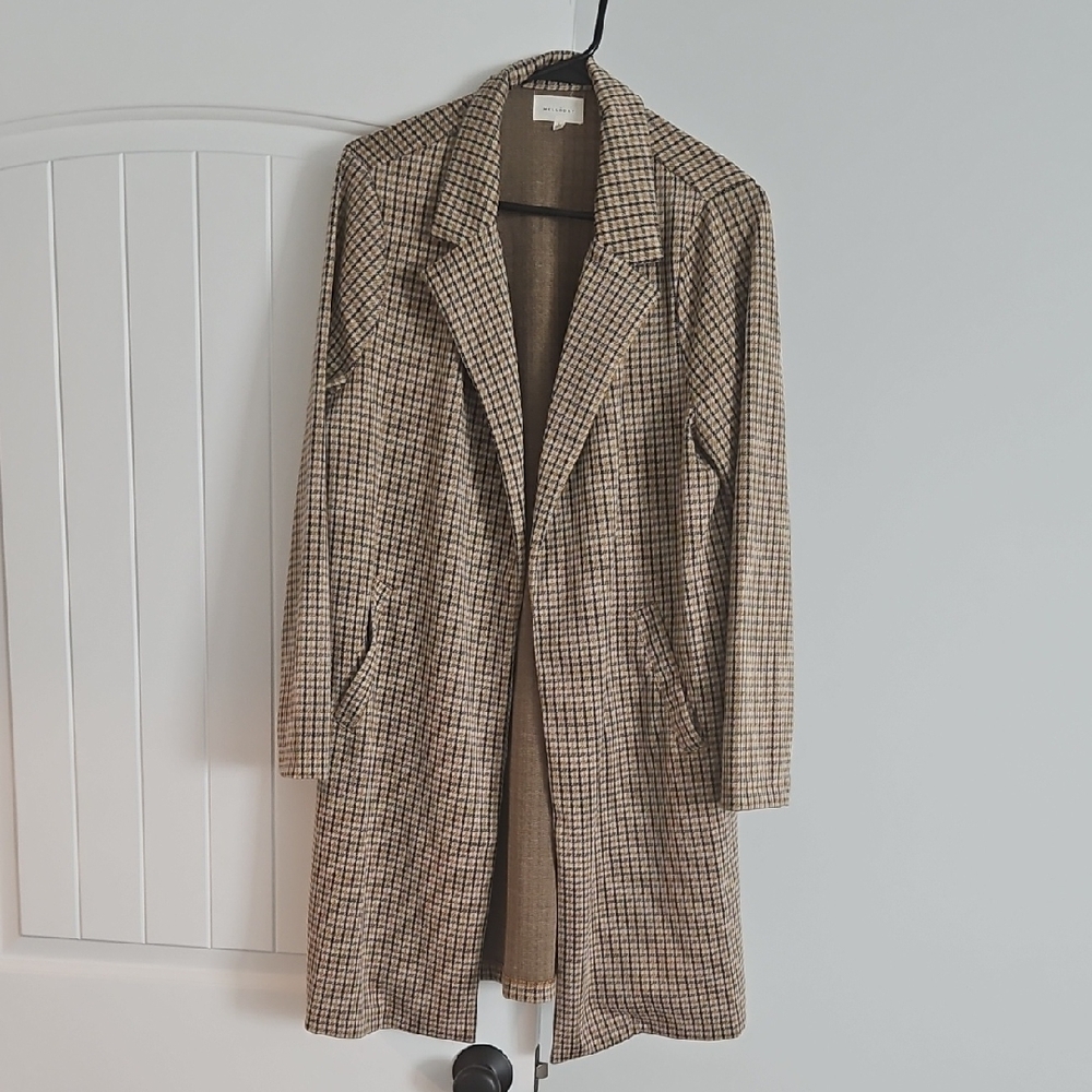 Chic Plaid Tan Lightweight Trench Coat